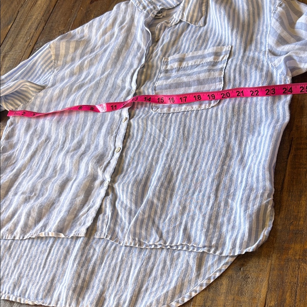 Nicole Miller Blue and White Striped Blouse - Picture 7 of 12